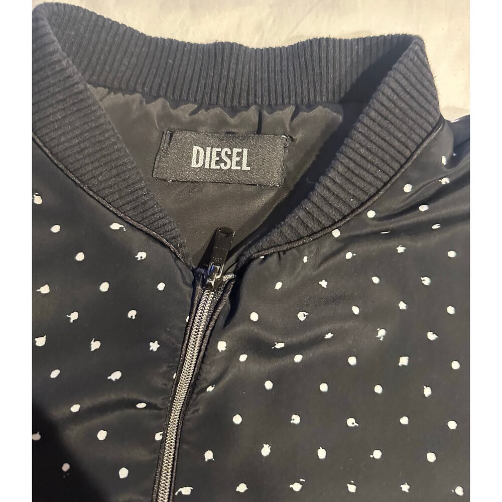Diesel Women’s Gold Shimmer Y2K Italian Designed Short Bomber Jacket Size small - Picture 5 of 8